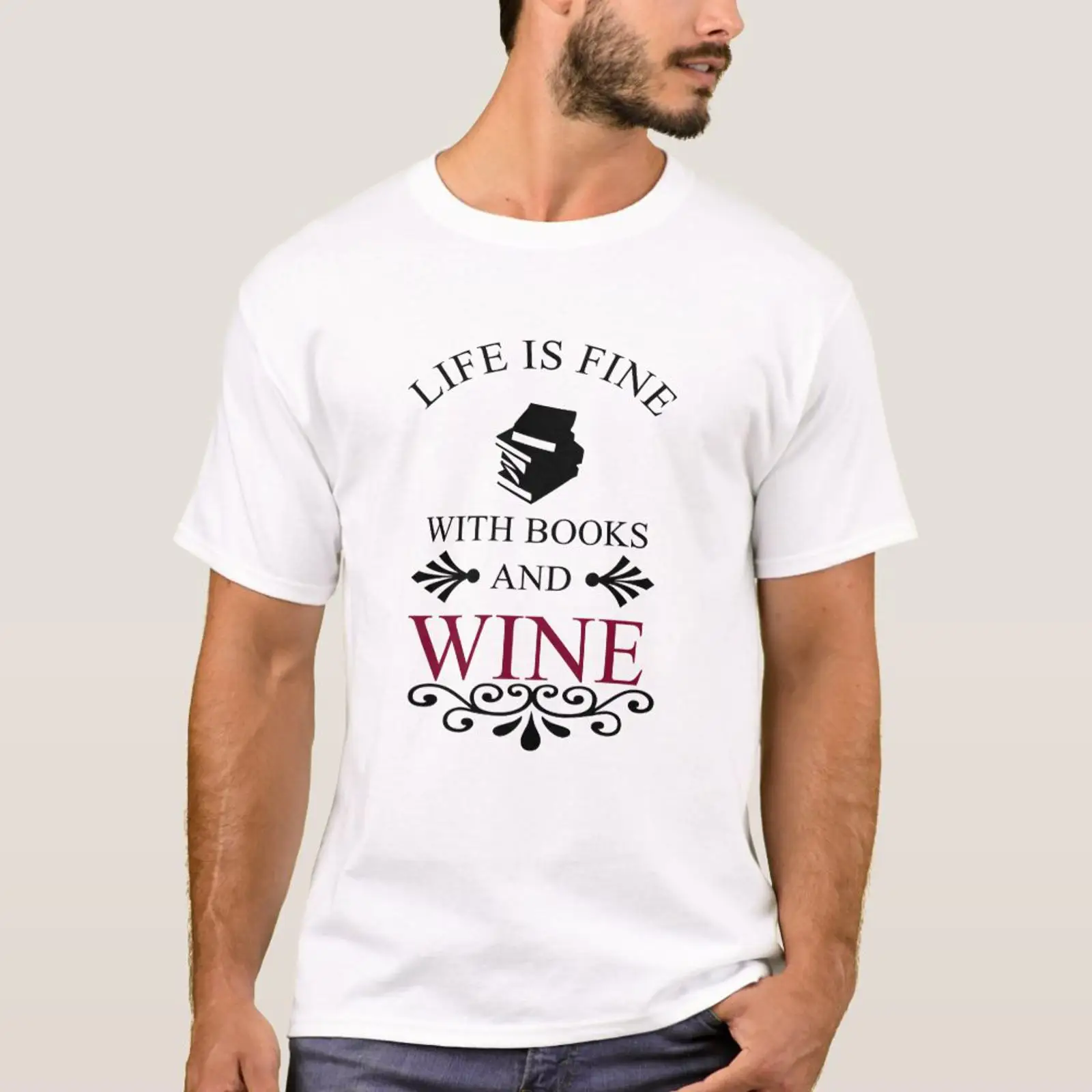 Vintage Fashion Quotes - 本とワイン愛好家のための面白い引用句Tシャツヴィンテージウォッシュドグラフィックユニセックスオム通気性のあるファッションストレッチデザイナー服