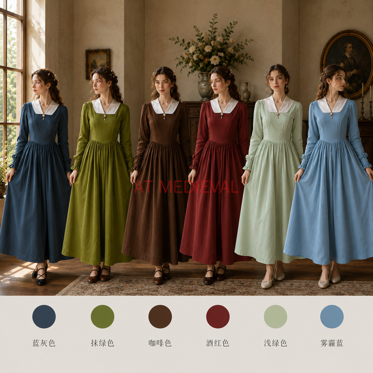Vintage Fashion Stores - ヴィンテージビクトリア朝風デイドレス、女性用コロニアル衣装、開拓者風コスチューム、控えめな草原風コロニアル南北戦争ドレス