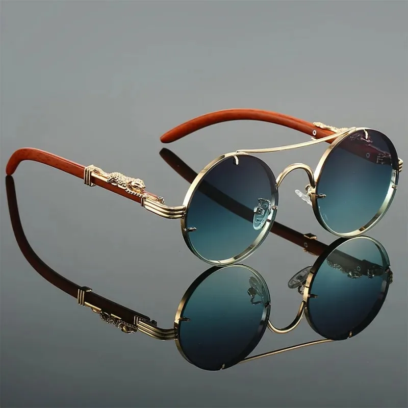 Vintage Fashion Enthusiasts - ヴィンテージ風の丸型サングラス。アウトドアアクティビティに最適。メンズ、レディース、ダブルブリッジ、クラシックなデザイン。レトロなブランド、高級感のあるデザイン。