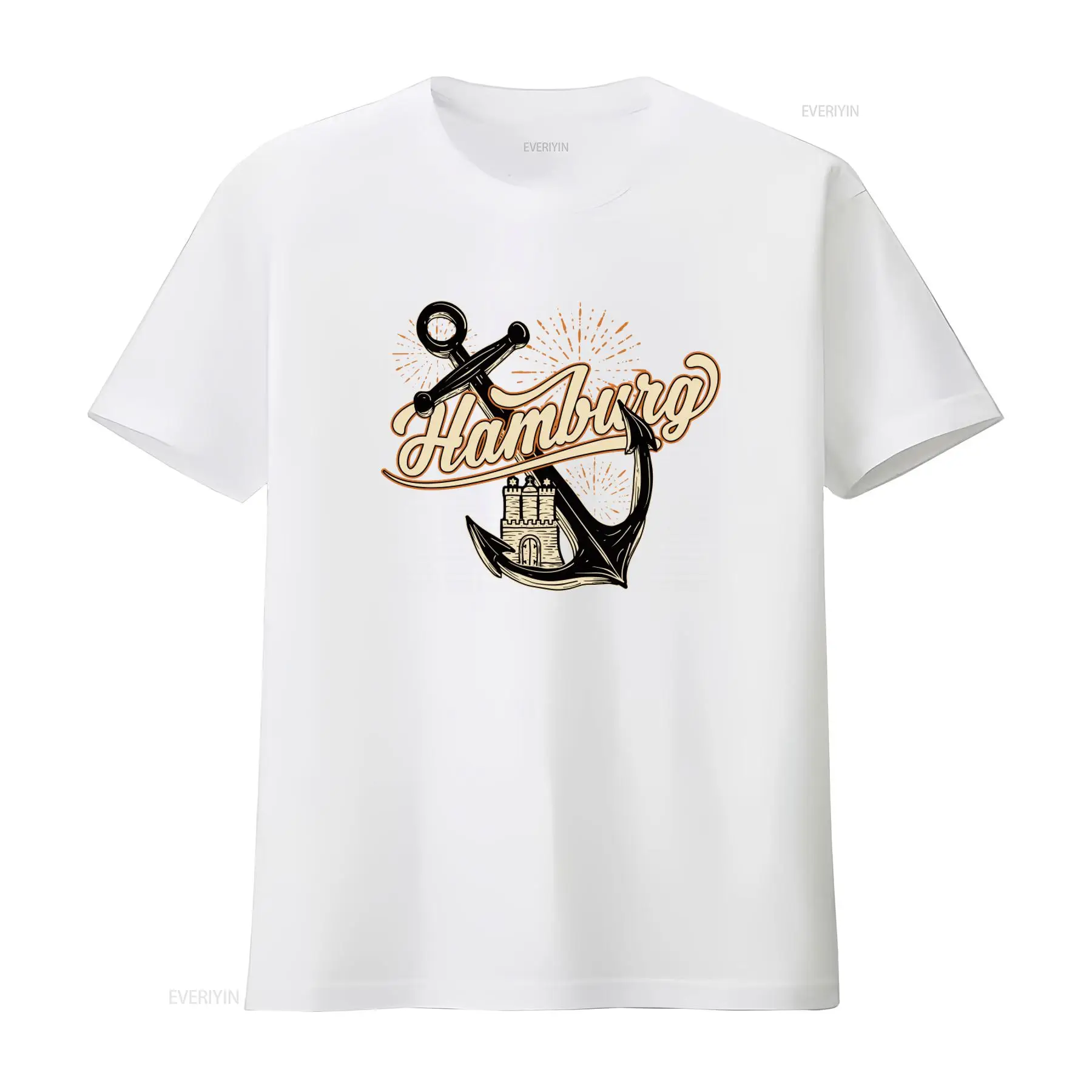 メンズ ハンブルク アンカー柄 Tシャツ。男性向けで、楽しく - Vintage Fashion Hamburg のレビューと価格
