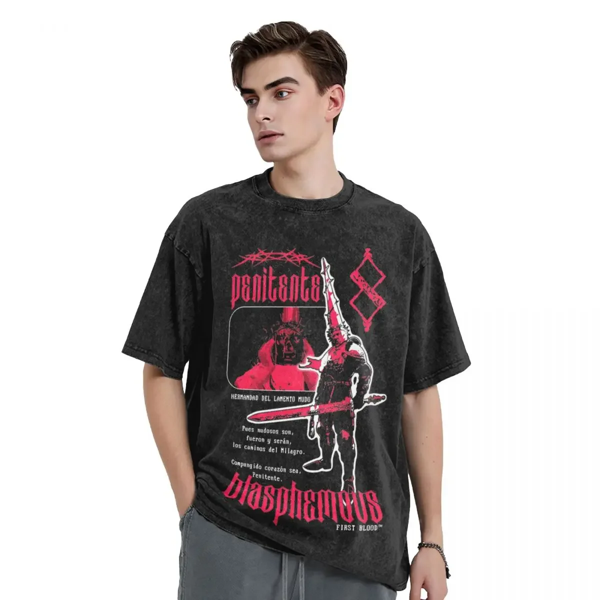 カスタマイズ可能なオーバーサイズウォッシュドTシャツ サイレ - Vintage Fashion Jersey のレビューと価格