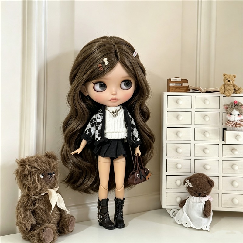 ブライス人形用、ヴィンテージ風ドット柄スカート、ベスト、チェ - Vintage Fashion Online のレビューと価格