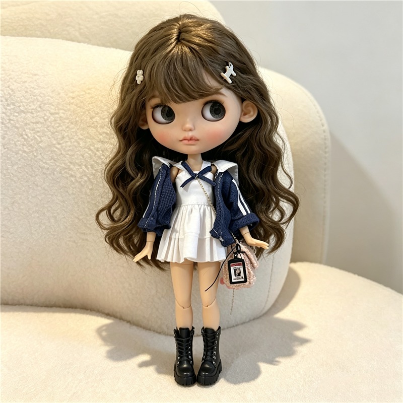 ブライス人形用、ヴィンテージ風ドット柄スカート、ベスト、チェ - Vintage Fashion Online のレビューと価格